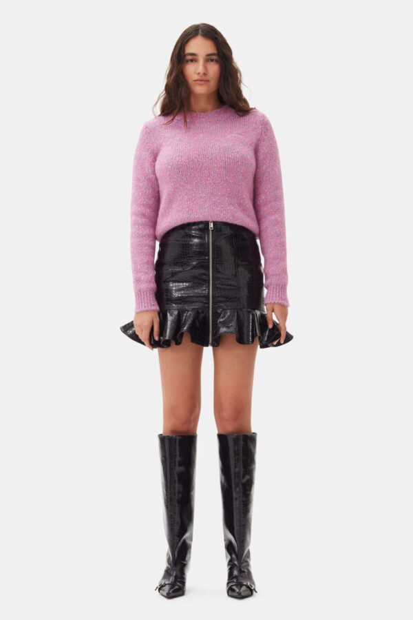 Black Future Coated Mini Skirt