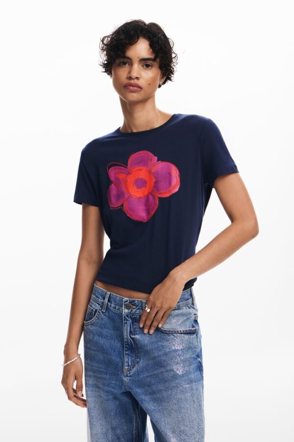 Flower illustration T-shirt