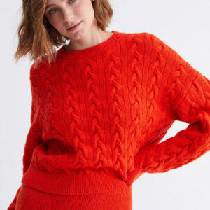 Knitted Orange Knitwear Sweater